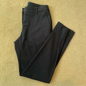 Navy dress pants with straight ankle